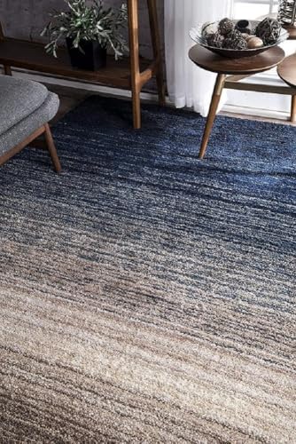 Image of Carpet for Living Room 5X7 FEET Modern Soft Shaggy Carpet Thick, Fluffy & 2 inch Pile Shag Rug for Your Kids Room, Bedroom & Livingroom (Blue Mixture)