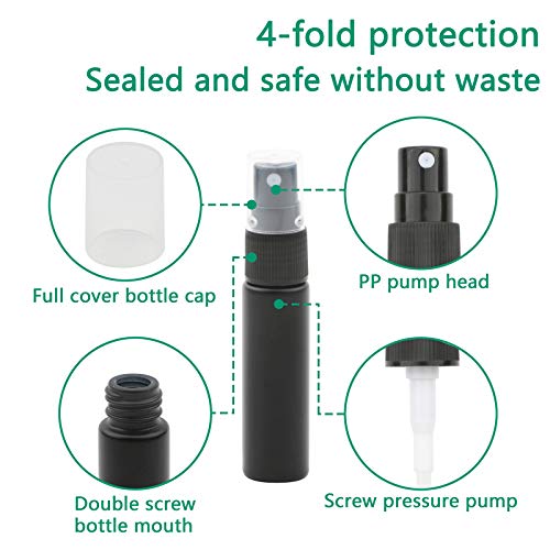 Image of 10pcs Black Glass Spray Bottles 10ml (1 /3oz) Sprayer Bottles Sample Perfume Fine Mist Atomizer Sprayer Vials Tubes Containers for Essential Oils Scent Cosmetic