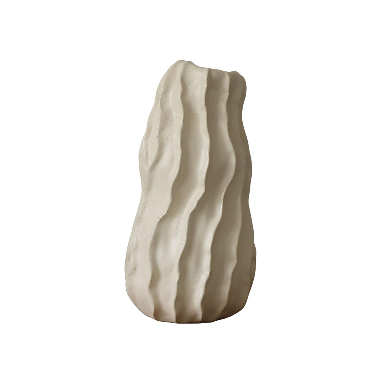 Nzzkoides White C Irregular Eramic Vase, Creative Simple Vase, Decoration For Living Room, Bedroom, Study Room, Shelf, Hotel, Farmhouse(Size:16 * 16 * 32Cm,Color:white C)