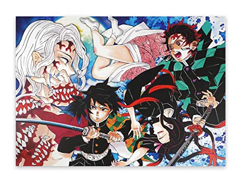 CosplayStudio Hochwertiges Kimetsu no Yaiba Wandbild auf Hartschaumplatte | Poster 30x42cm | Motiv: Demon Slayer