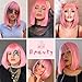 AISI BEAUTY Pink Bob Wigs with Bangs 12 Inch Short Straight Bob Wigs Colorful Synthetic Cosplay Daily Party Wig for Women