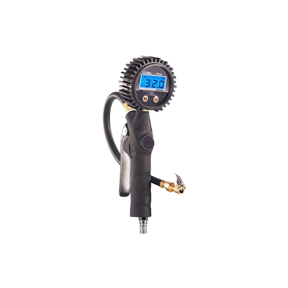 Manometro Digitale per Pneumatici, Manometro per Aria, Manometro per Pneumatici, Mandrino Pneumatico con Gamma 0~255 PSI Digitale