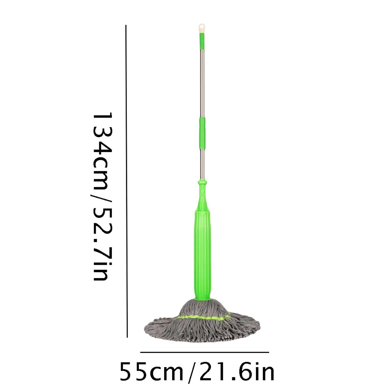 Riutilizzabile Mop Portatile in Acciaio Inossidabile con 1 Testa in Fibra di mop Mop riutilizzabili in Corda Mop per Pulizia autocompressivo per la Pulizia del Pavimento Rimovibile