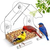 BTFSZ Clear Bird Feeder for Window Acrylic, Window Bird Feeders with Strong Suction Cups, Suction Cup Bird Feeder for Garden, Yard, Elderly Kids Viewing Wild Birds Outside, as a Bird Watching Gift