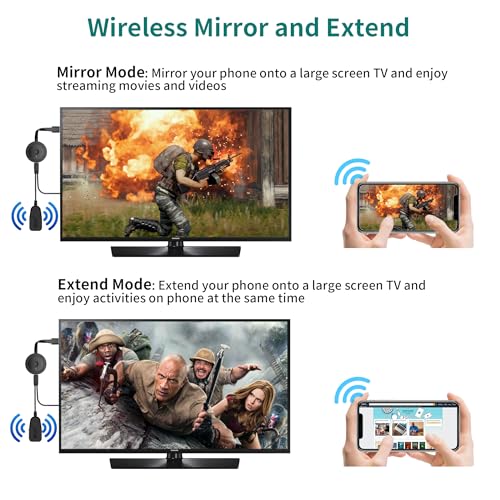 Image of 4K Wireless HDMI Display Dongle Adapter 1080P, WiFi Casting Movies, Shows Receiver for i-Phone, i-Pad, iOS, Android, Tablet, Laptop, Windows to HDTV /Monitor /Projector, Support Miracast Air Play DLNA