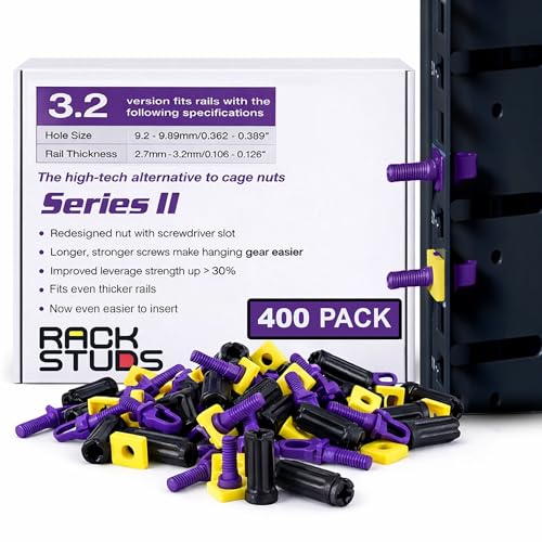Image of P400 - Server Rack Screws for Server Rack Rails 19 inch Square Punched Vertical Rails, Perfect Cage Nut Replacement, Rack-Mount Screws - Red 400-Pack 2.22mm /0.086