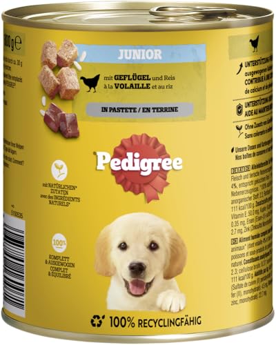 Pedigree DOGCARE CAN Wet (Poultry & Rice) Chunks IN LOAF JUNIOR 800G Single Standard