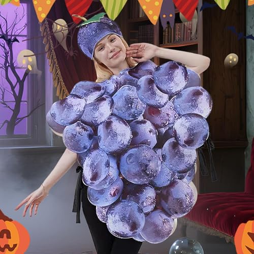 Costume de raisin violet avec chapeau : la solution pour un déguisement drôle - 2