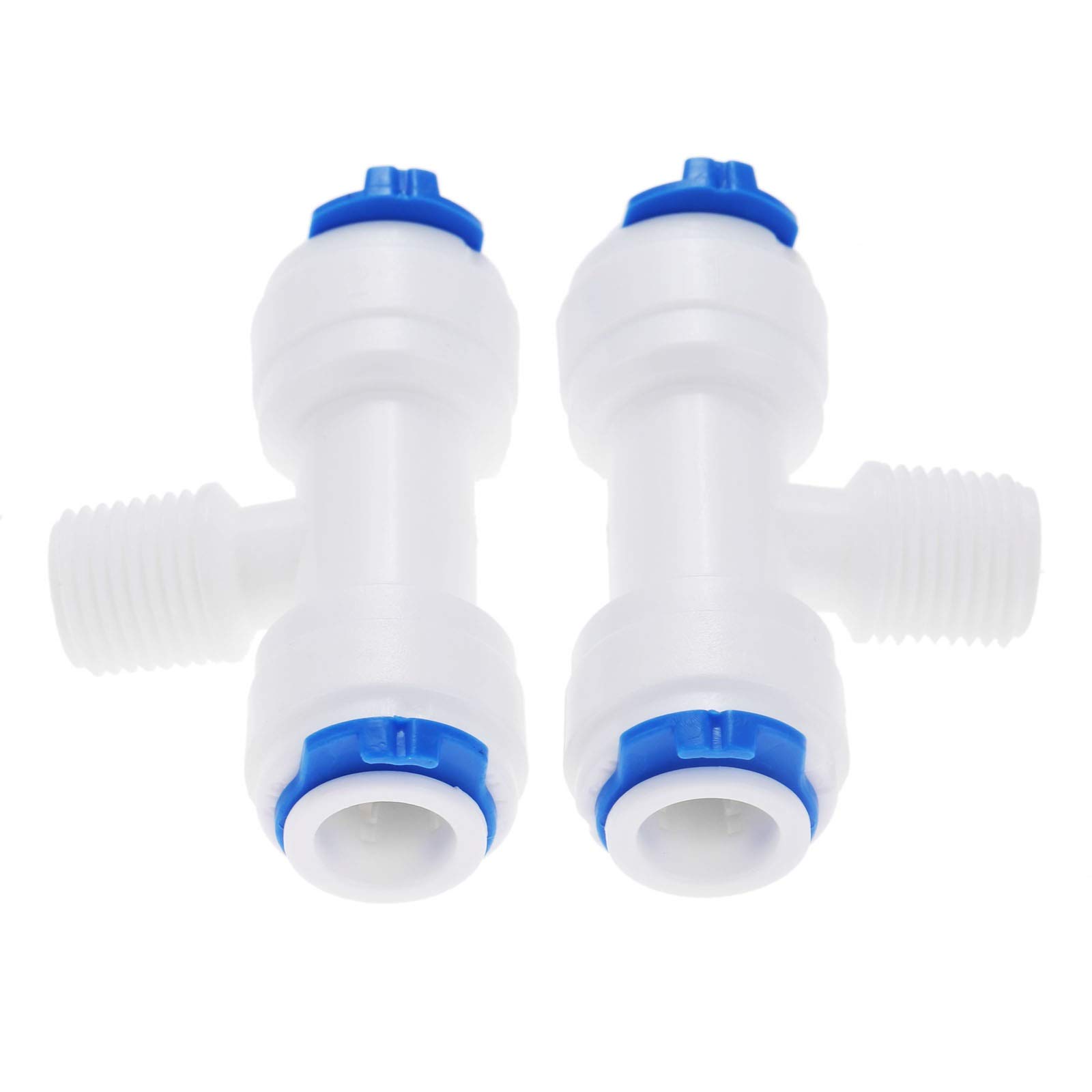 Conexión rápida for Manguera, de jardín, 2 Piezas, conexión for tubería ósmosis inversa, Forma T, en 3/8, Macho 1/4, Conector Acoplamiento plástico for Agua