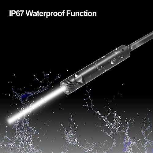 DECDEAL Câmera de endoscópio sem fio WiFi Inspeção por endoscópio 7mm 2.0MP HD Câmera de cobra de in