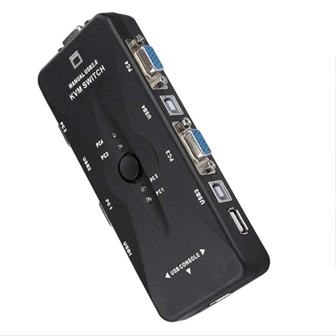 4-Port USB 2.0 KVM VGA Switch Box Switcher, Small PC Switcher, 4 Port, Computer Switcher for Keyboard and Mouse, USB Mouse/Keyboard, Monitor Controls 4 Computers with Only 1 Set-picture-19