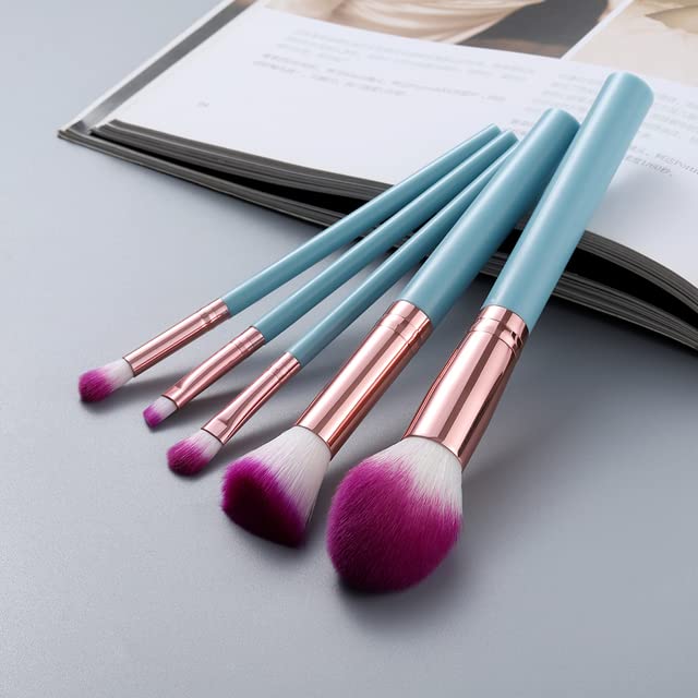 AE-PRO - FLD 5pcs Marble Makeup Brushes Set Foundation Powder Small Eye Shadow Eyebrow Blending Concealer Beauty Cosmetic Brush Kit Tools (2face3eye BU)