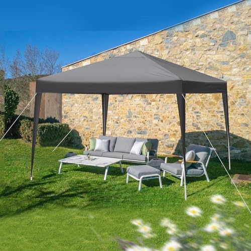 Bonnlo Pop Up Gazebo 3x3m, Easy Setup Instant Outdoor Canopy, Folding Garden Gazebo Party Tent (Grey) - Image 7