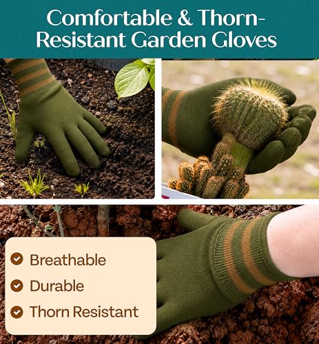 Heavy Duty Gardening Tools - Gardening Gifts for Women, Men, Mom, Dad - Durable, Ergonomic Garden Tools Set (Floral) - Image 4