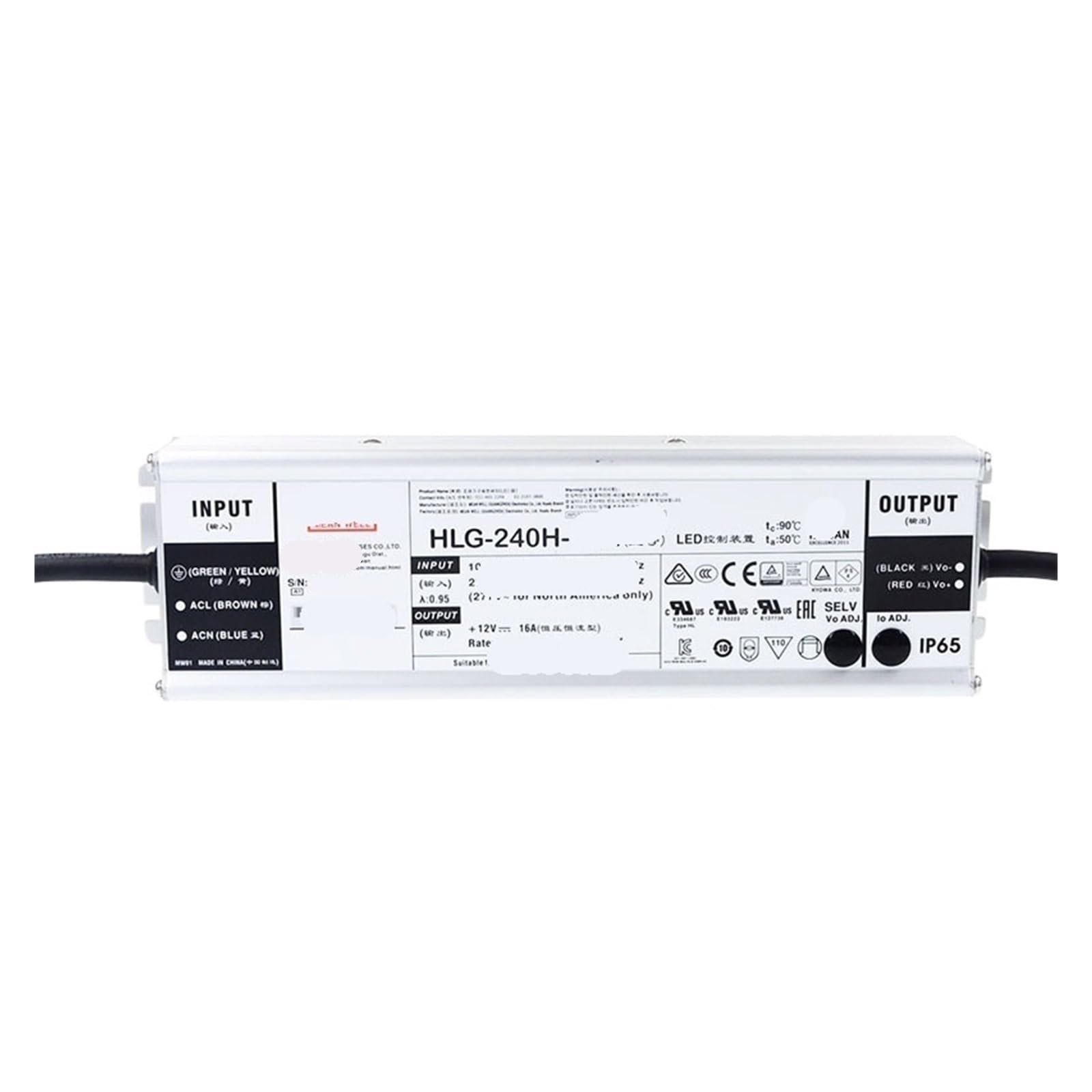 Alimentation LED HLG-240H-48B à intensité variable 48V pour ruban