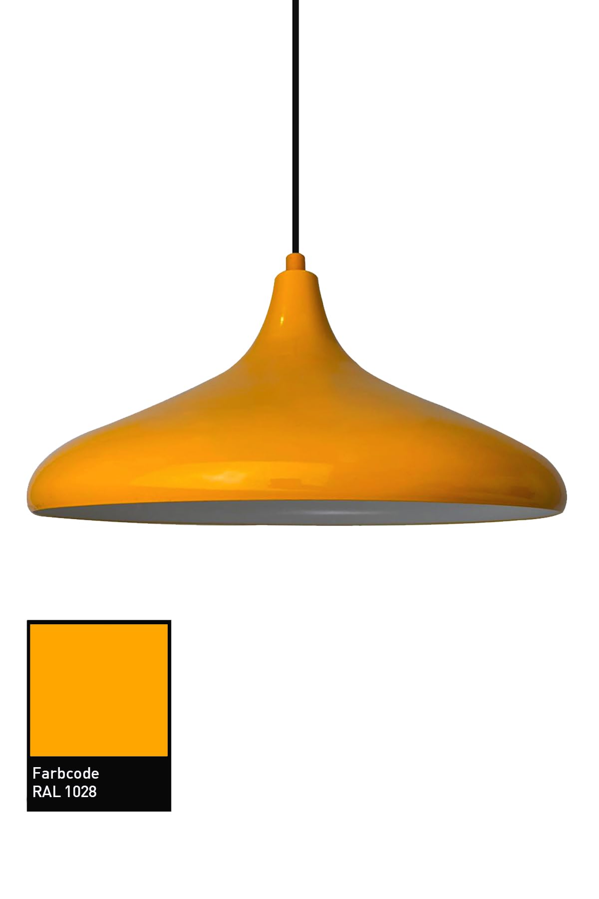 bamyum Champion Hängelampe Esstisch Metall Ø35cm, Pendelleuchte Dunkelgelb Lampenschirm Wohnzimmer Industrial Vintage, Küchenlampe Hängend