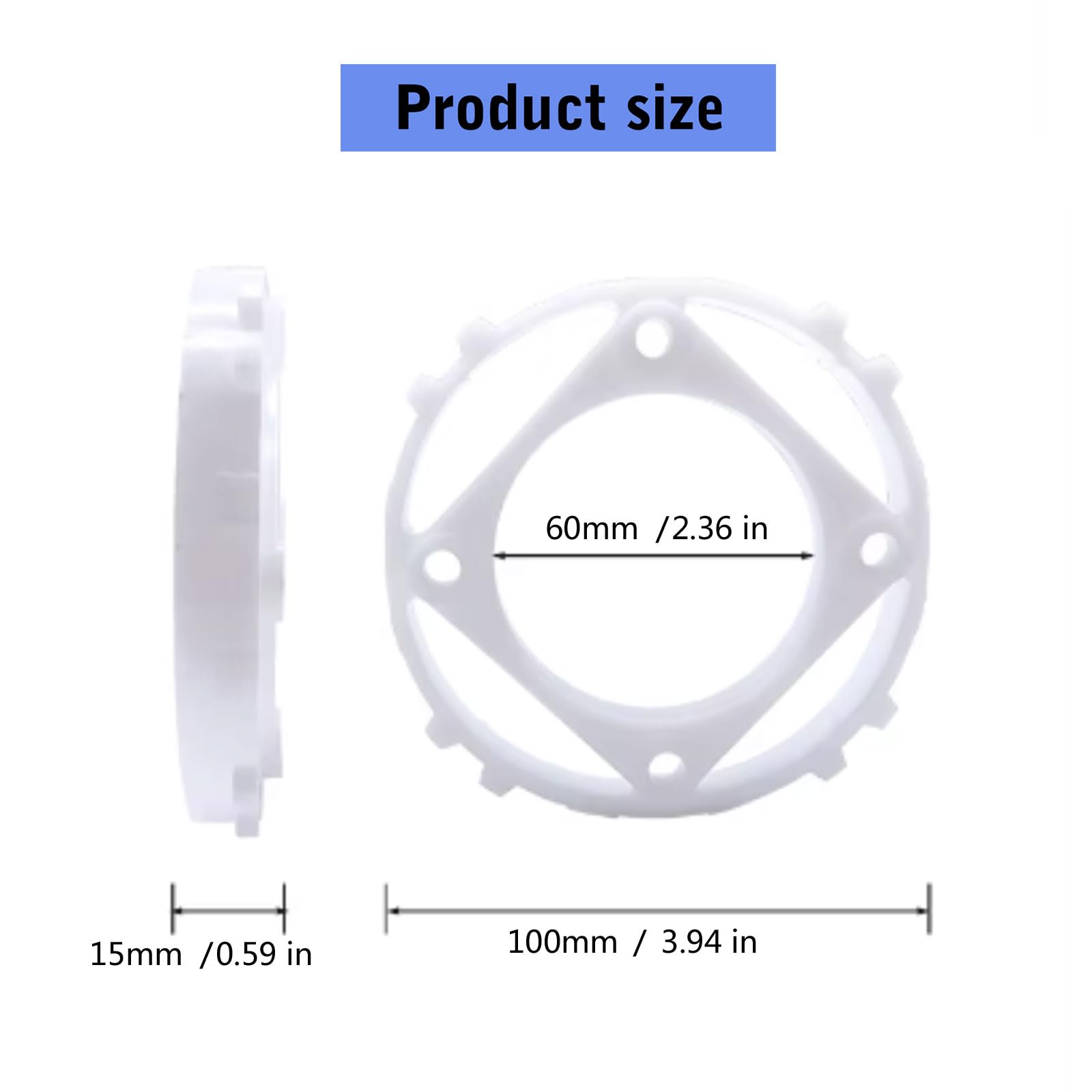 Lot de 5 anneaux d'aspect blanc 100 x 60 x 15 mm 15 ° - Pour le travail du métal et du plastique