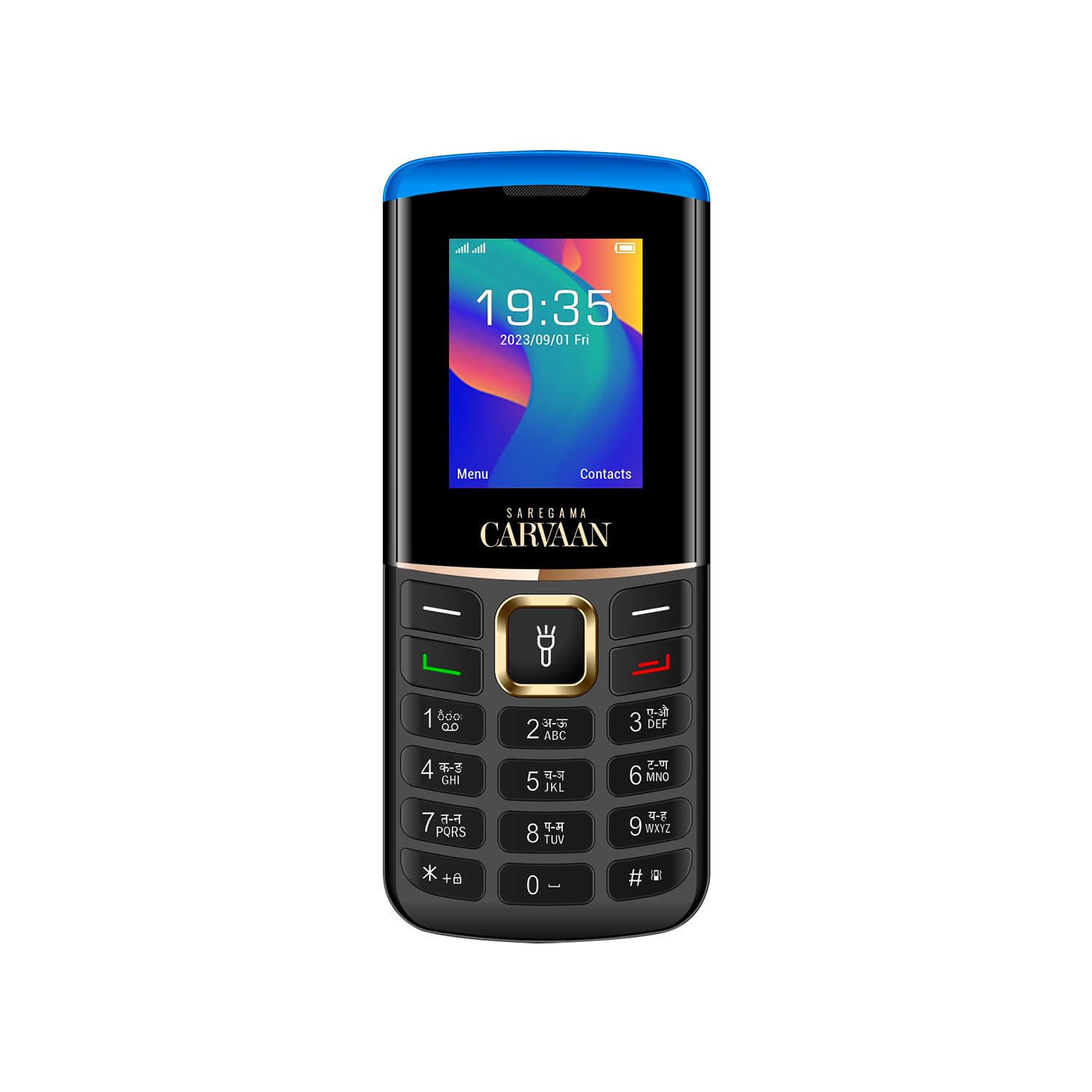 Carvaan Saregama Hindi (M15) - Keypad Mobile Phone - 100 Pre-Loaded Evergreen Hindi Songs, Dual Sim, 1.8" Display, 800 mAh Battery, 140+ MB Memory, FM | Sapphire Blue