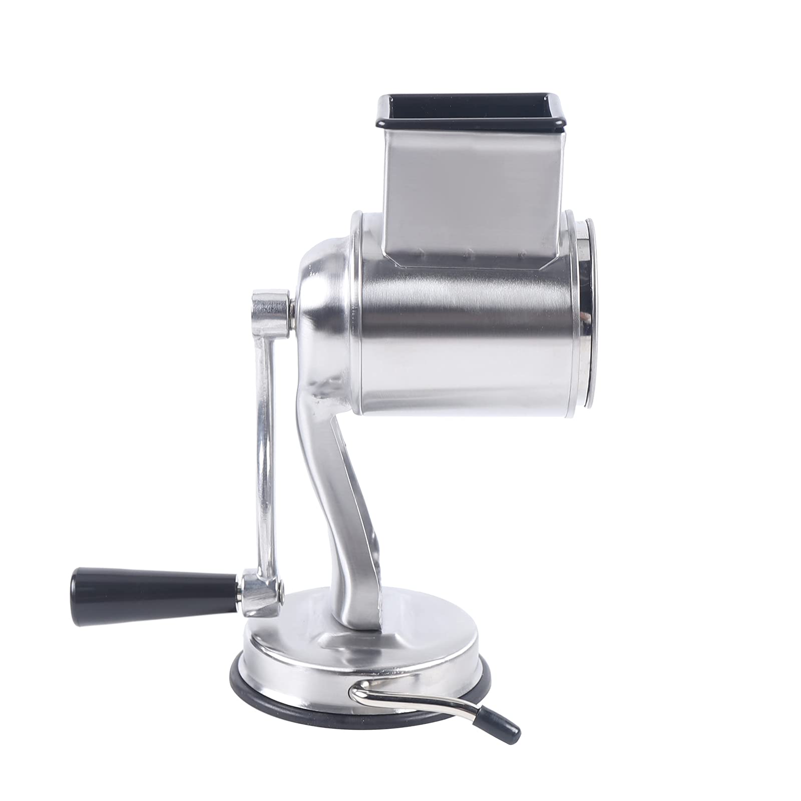Set di grattugia a tamburo in alluminio, in acciaio inox, per verdure, per patate, formaggio, grattugia multifunzione con manovella e 5 tamburi per verdure, cipolla, carote, noci