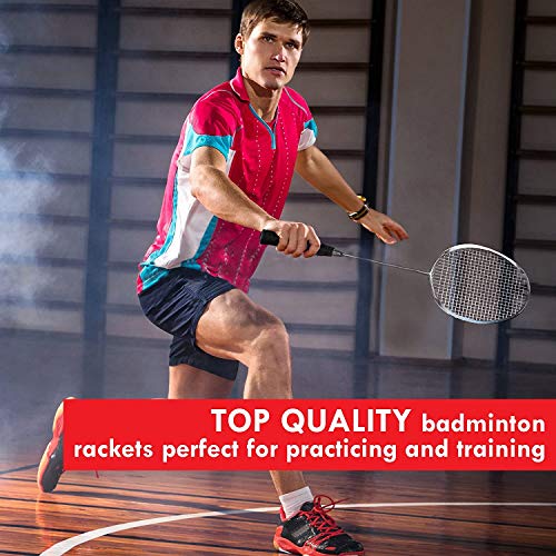image for Trained Premium Quality Set of Badminton Rackets, Pair of 2 Rackets, L
