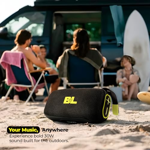 B&L Bluetooth Speaker Portable Waterproof 30W Sound Deep Bass LED Lights USB AUX TF Input Rechargeable 6H Battery Life Bluetooth 5.3 Shower Outdoor Travel Beach Camping Gifts for Teens Men Women Home - Image 5