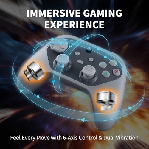 Image of NITHO KARMA Wireless Gaming Controller Compatible with Switch /Switch 2 /PC /iOS /Android, Gamepad with Hall Effect Triggers and Sticks, Programmable Back Buttons, Turbo, 6-Axis Gyro and Dual Vibration - Grey