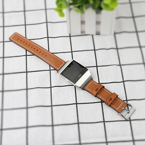 Bracelet montre Fitbit Ionic cuir marron idéal pour le bureau