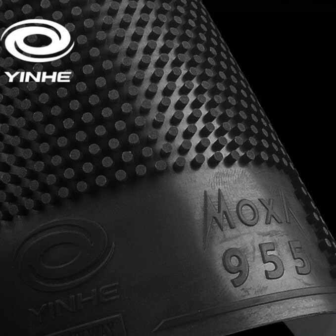Yinhe 955 Long Pips Out, No Sponge (OX) Table Tennis Rubber, Modern Defensive, Chop & Block Play, Wobble Effect, High Disruption with Control, ITTF Approved. (Black) 1