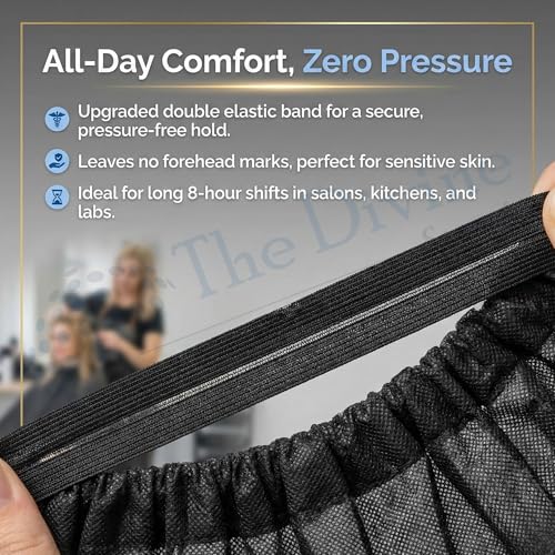 Image of Stretchable Disposable Non-Woven Unisex Bouffant Caps for Surgical, Restaurants, Cooking & Home Use, Free Size (Pack of 50, Black)