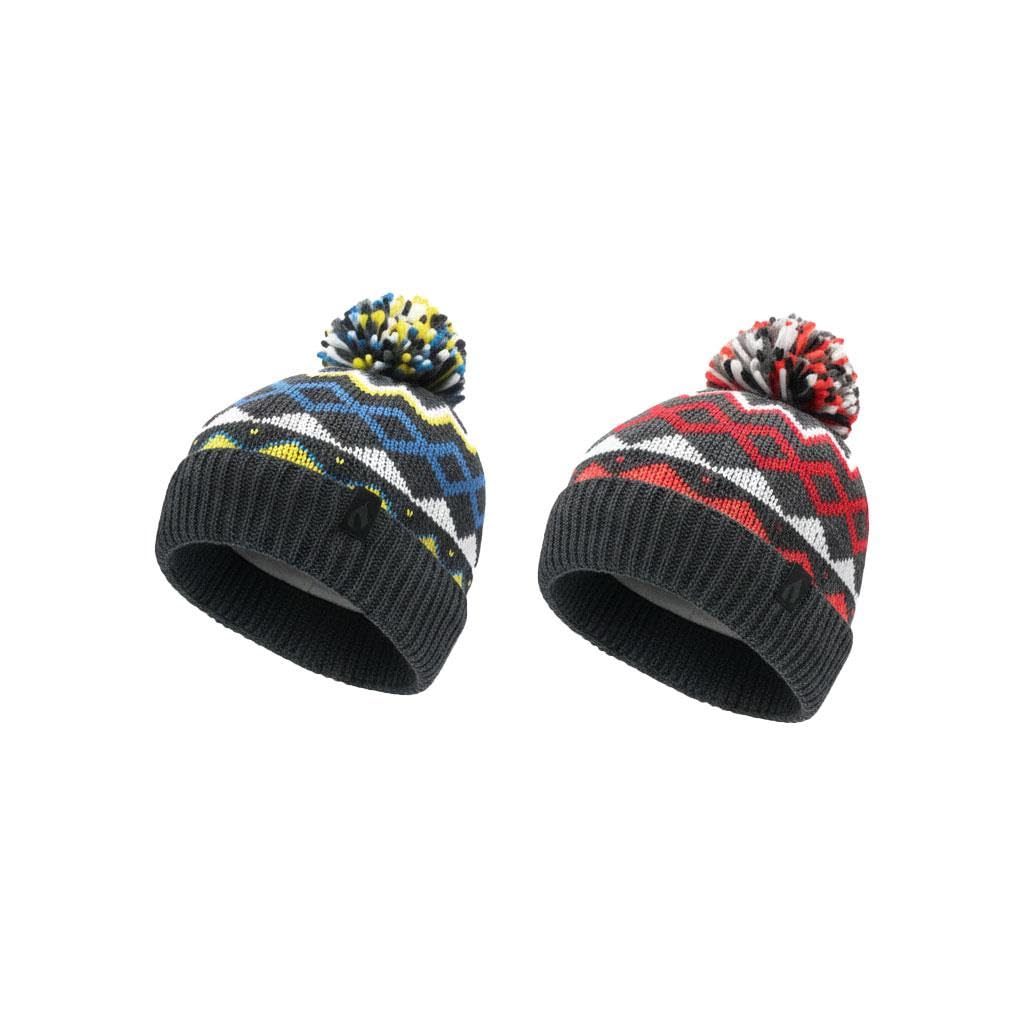 A2Z 4 Kids Niños Sombrero Paquete de 2 Nórdico Pompon Tejido Pom Pom Beanie Estilista Duradero Suave Sensación Invierno Caliente