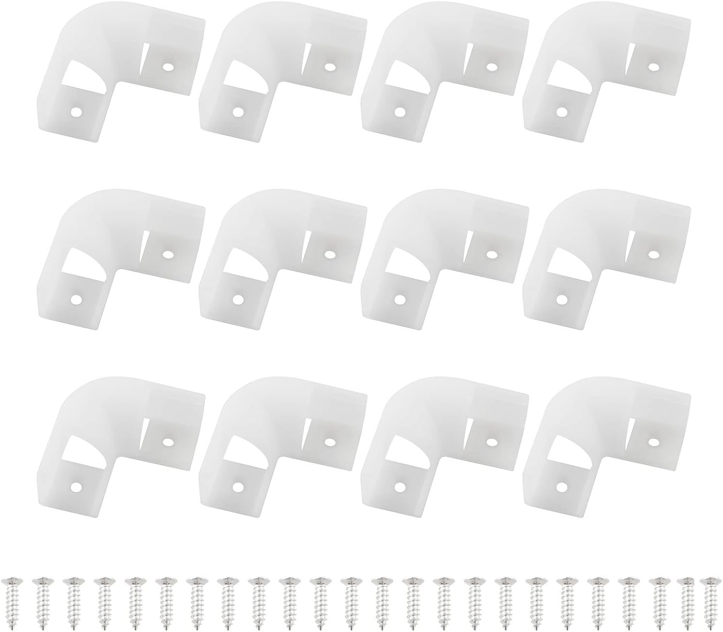 12PCS Led Channel Corner Connector Kit Led Channel Corner Kit for Led Strip Lights L Shape 90 Degree Connectors Suit for V Shape Kitchen Cabinets LED Aluminum System (with 24 screws)