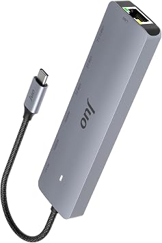 Juo Type-C 2*HDMI Dual MST 4K 60Hz Gigabit Ethetnet Converter 100W USB 3.2 Multiplexer Hub