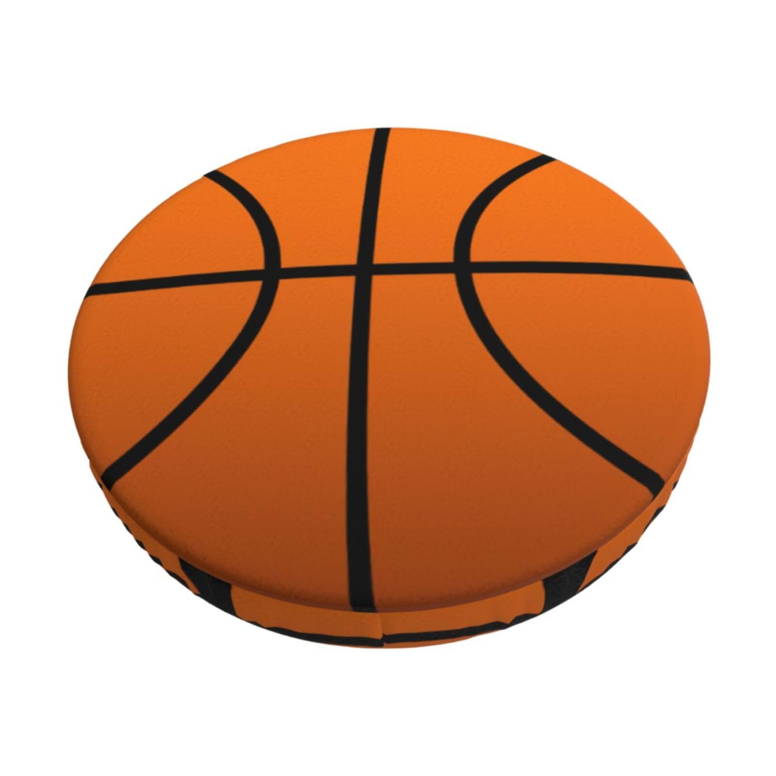 ACVnbm Basketball Print Round Bar Chair Cushion Cover, Elastic Chair Protector For Kitchen Bar Dining
