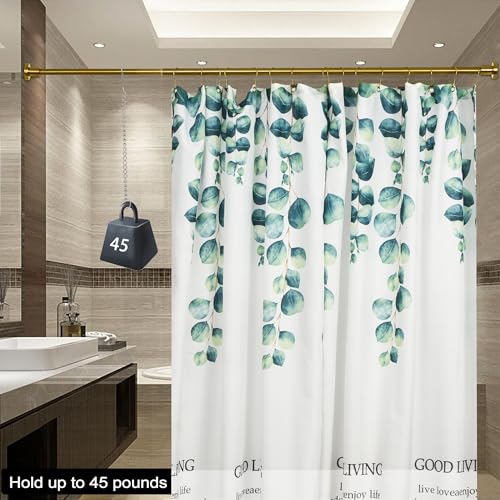 Image of Artiwell Heavy Duty Shower Rod, Adjustable Shower Curtain Rod, Expandable 47-84 Inch, Permanent Mount Shower Rod, Never Rust Stainless Steel For Window Curtain and Closet, Brushed Gold