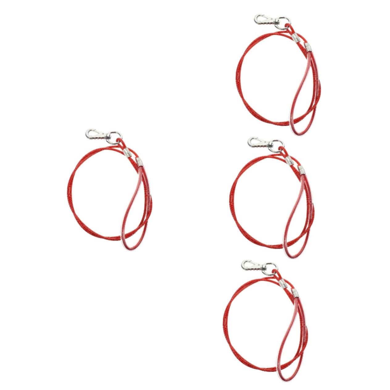 INOOMP 4pezzi Guinzaglio Per Cani Acciaio Inossidabile Resistente Ai Morsi Per Passeggiate e Attività All Aperto Design Elegante e Leggero