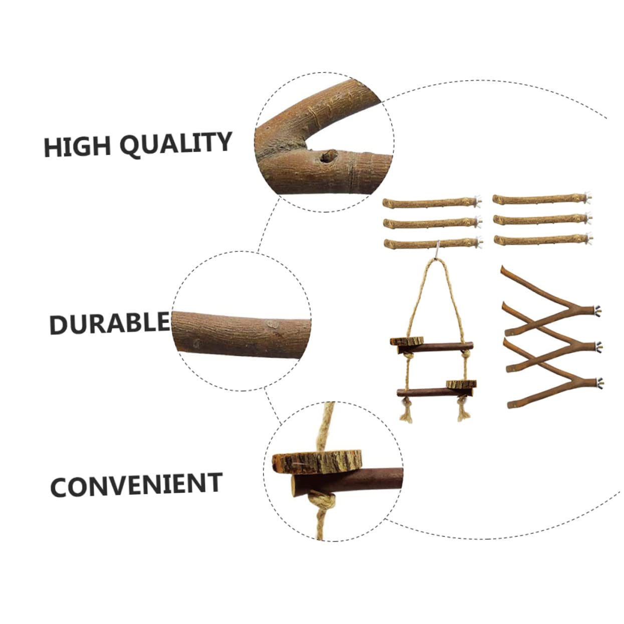 YARNOW 30 Piezas Loro de Juguete Jaula pajaros jaulas para pajaros Soporte para Percha de pájaro Percha de Loro pequeña Estante para Loros Estante de Percha de Loro Iniciar sesión Perca