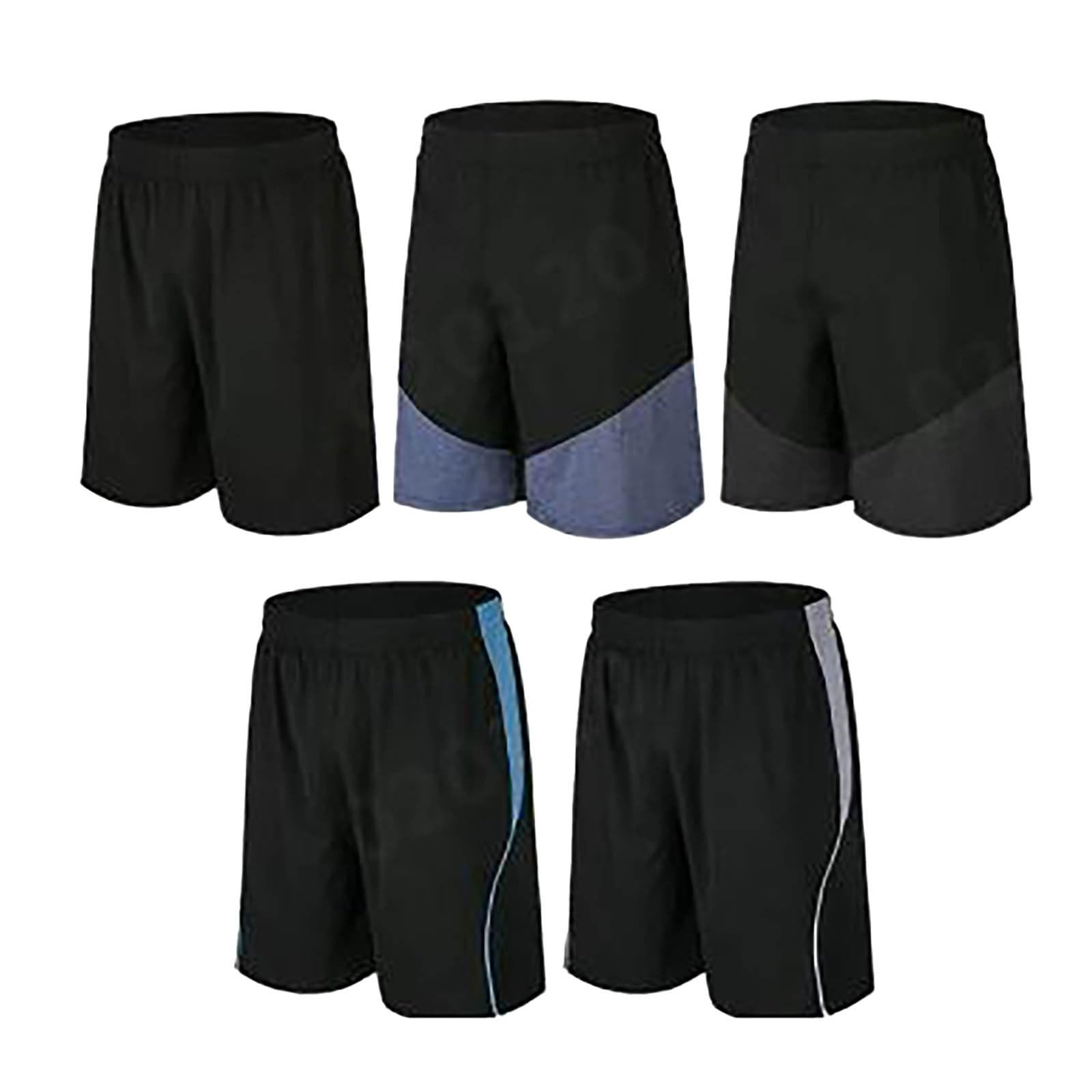 Aktive Lot de 5 shorts de sport pour homme, pour entraînement, basketball, football, badminton, entraînement, course à pied, squat