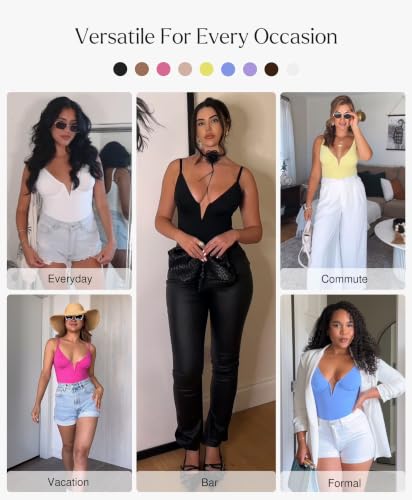 Image of Popilush Corset Shapewear Bodysuits for Women Tummy Control Body Suits Tops