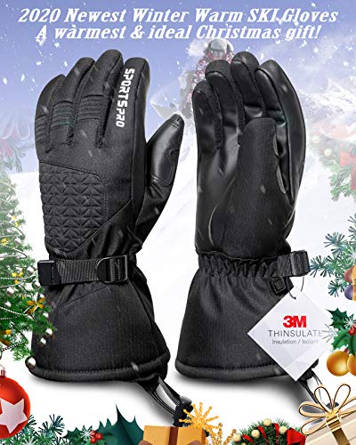 image for Glisteny Mens Ski Gloves Women Waterproof Snowboard Touchscreen Winter