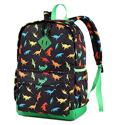 VASCHY Mochila Niño, Mochila Dinosaurio Mochila Infantil 4-6 Años para Escolar Ajustar Carpeta A4 con Bolsillos Laterales y Correa para el Pecho
