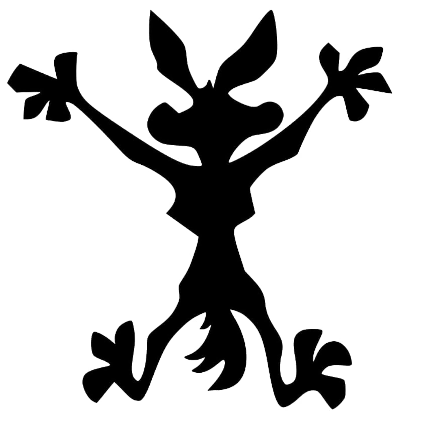 Wile E Coyote Vinyl Decal Sticker Car Window Road Runner Splat Wiley Roadrunner (Height: 7", Black)