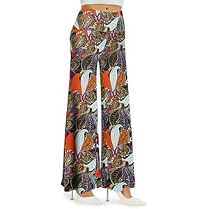 Arolina Women's Stretchy Wide Leg Palazzo Lounge Pants Casual Comfy High Waist Palazzo Pants Medium Calla Flower