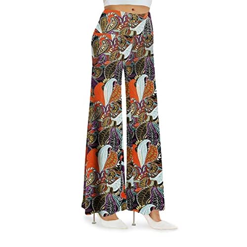 Arolina Women's Stretchy Wide Leg Palazzo Lounge Pants Casual Comfy High Waist Palazzo Pants Medium Calla Flower