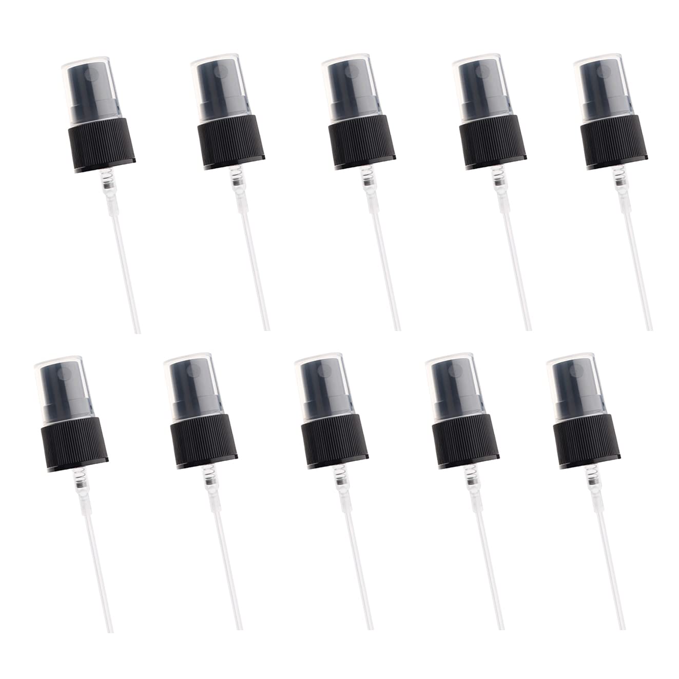 12Pcs Plastic Spray Top Fine Mist Sprayer Caps Replacement Pump Top with Clear Lid for Spray Cosmetic Bottles Essential Oil Bottles 410/20mm only for PET Plastic Bottle