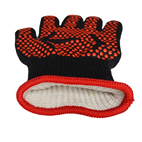 Generic Enipate Silicone Heat Resistant BBQ Grill 5 Fingers Gloves Barbecue Wrist Oven Microwave Oven Gloves Cooking Extreme Cut Gloves: 1 Pcs