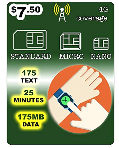 SmartWatch SIM Card for 2G 3G 4G LTE GSM Smart Watch and Wearables-Roaming Available - 30 Day Service