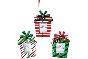 Instecho Christmas Tree Picture Ornaments, 4.4 inches, Red Green White