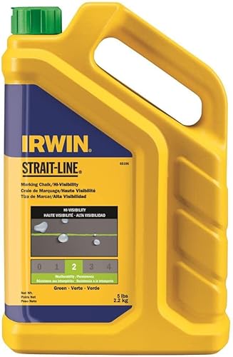 Irwin Tools IRWIN STRAIT-LINE - Tiza de marcado, estándar, verde fluorescente, 5 libras (65106)