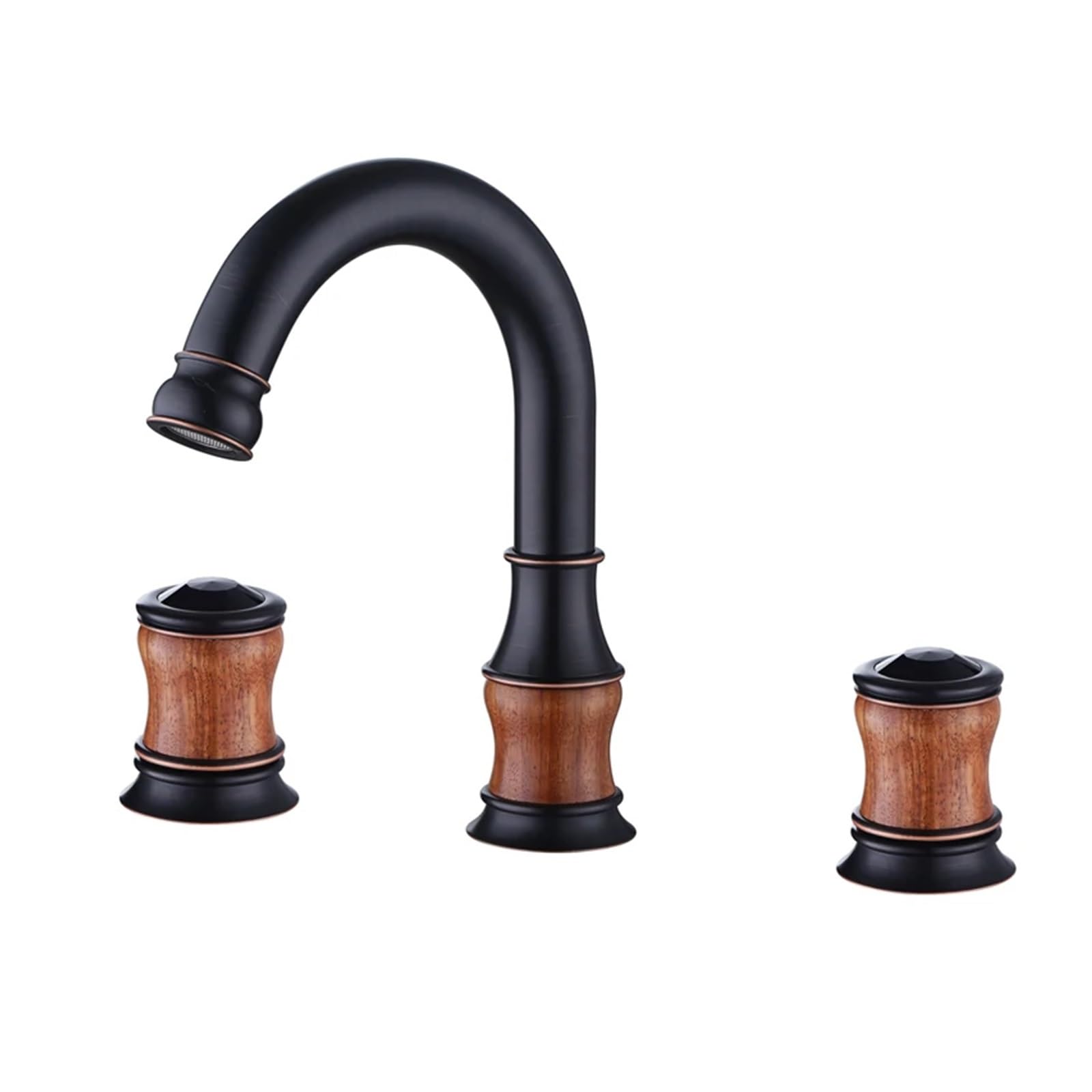 Grifo de lavabo de baño grande de tres orificios latón jade SJS280-20A