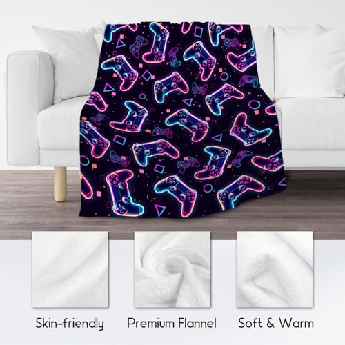 Gamer Blanket Gifts - Boys Blankets for Kids - 30x40 Inch Cozy Soft Cool Gaming Throw for Sofa